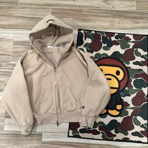 Tan Essentials Fear Of God Zip Up Hoodie